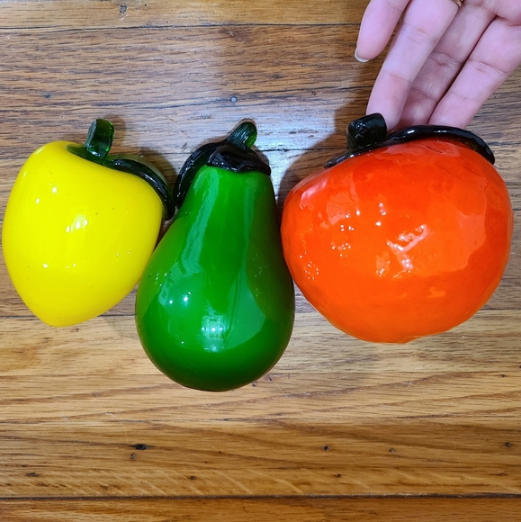 Murano Style Fruit Blown Art Glass Decor - Picture 5 of 16